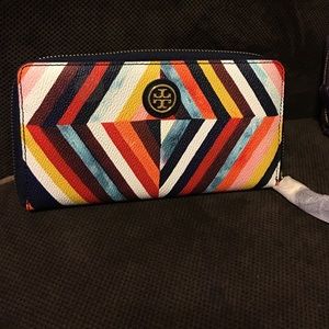 Tory Burch diamond combo continental zip wallet