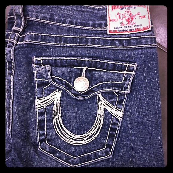 True Religion white stitch