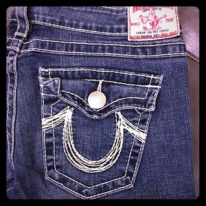 True Religion white stitch