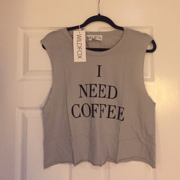 Wildfox 'I Need Coffee' Muscle Tank NWT