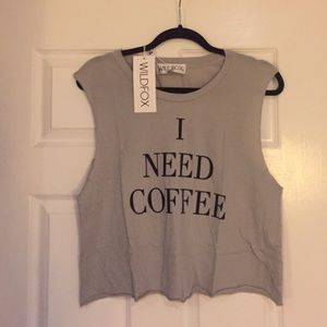 Wildfox 'I Need Coffee' Muscle Tank NWT