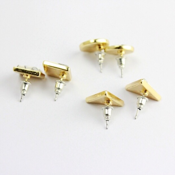 White circle marble earring - Picture 3 of 4