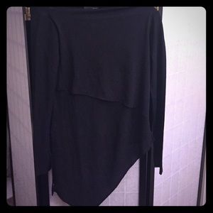 Boat neck asymmetrical top