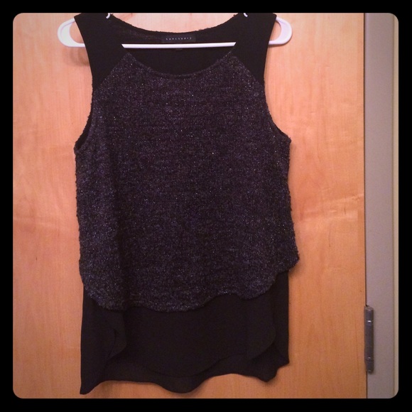 Sanctuary Black Tank Top with Silver