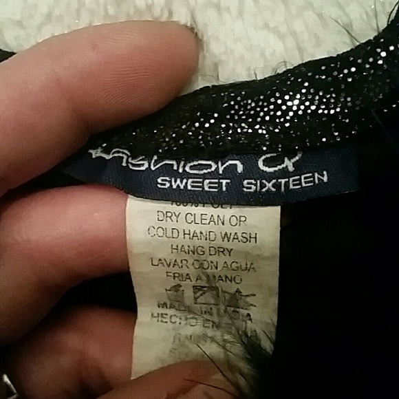 Faux Fur lined black mini dress - Picture 2 of 3