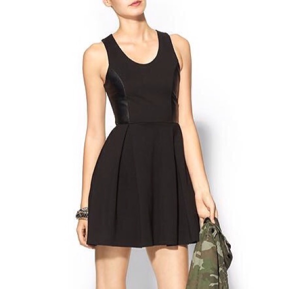 Parker Dresses & Skirts - NEW Parker fit & flare black leather dress LBD