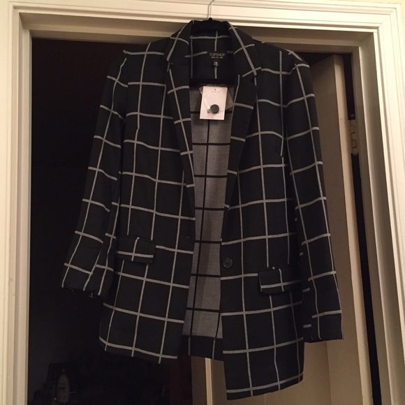 Topshop Jackets & Blazers - New Topshop Window Pane Boyfriend Blazer