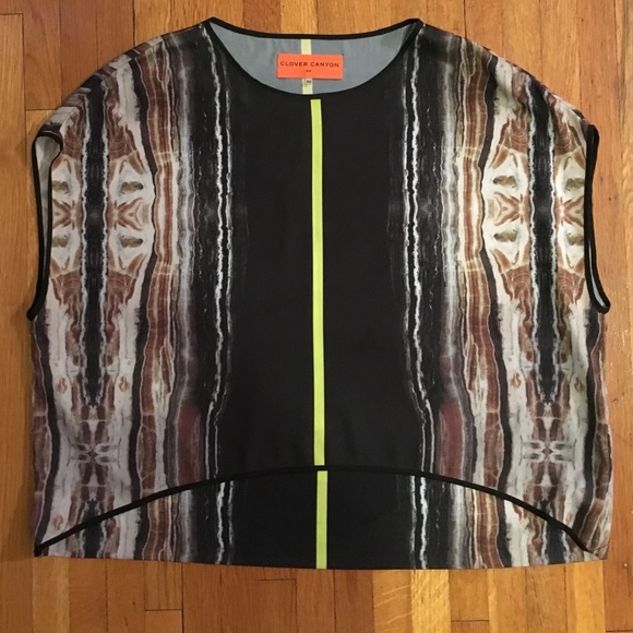 Clover Canyon crop top with yellow stripe