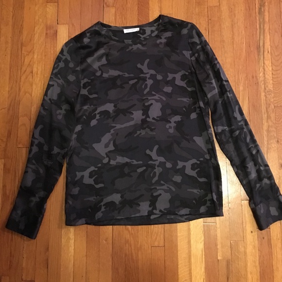 Equipment silk camo print top