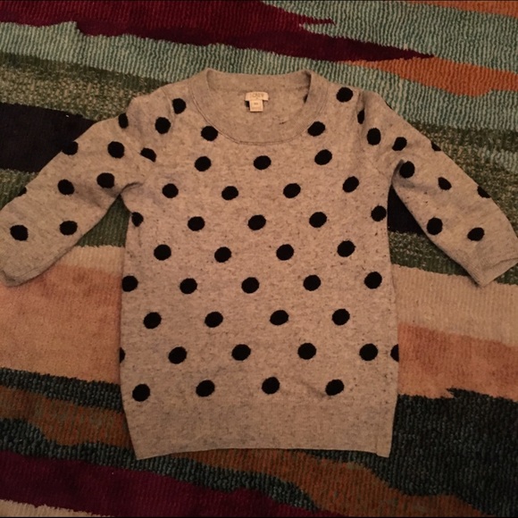 Polka dot black and grey JCREW sweater XS