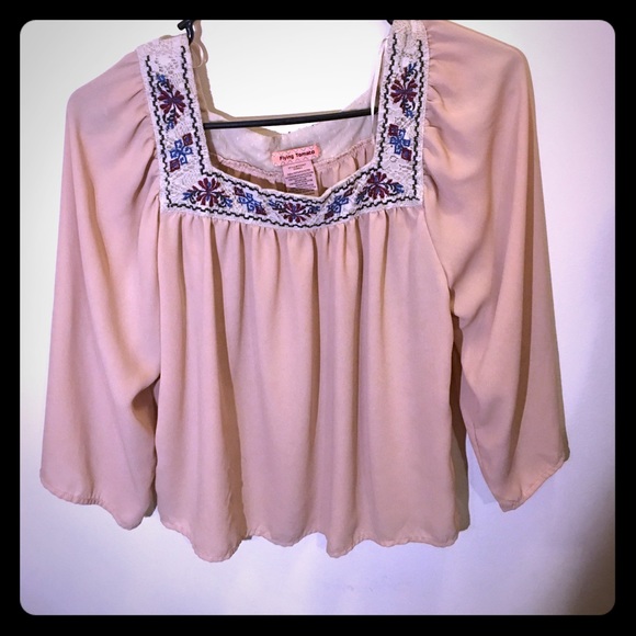 Flowy nude blouse - Picture 1 of 3