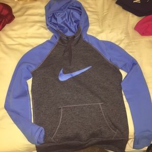 Grey and Blue Small Nike Sweatshirt Women's