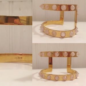 J Crew cuff contour rose pink spike gold bracelet