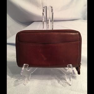 Maroon Leather Wallet/Clutch