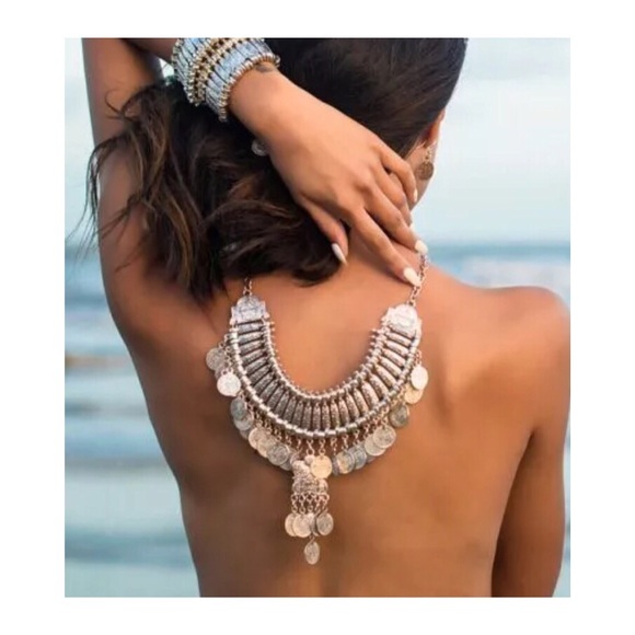 Boho silver coin necklace - Picture 3 of 4