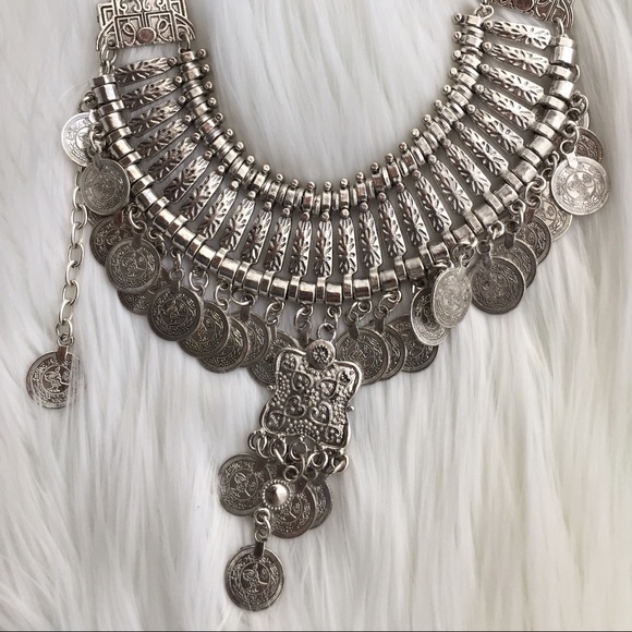 Boho silver coin necklace - Picture 4 of 4