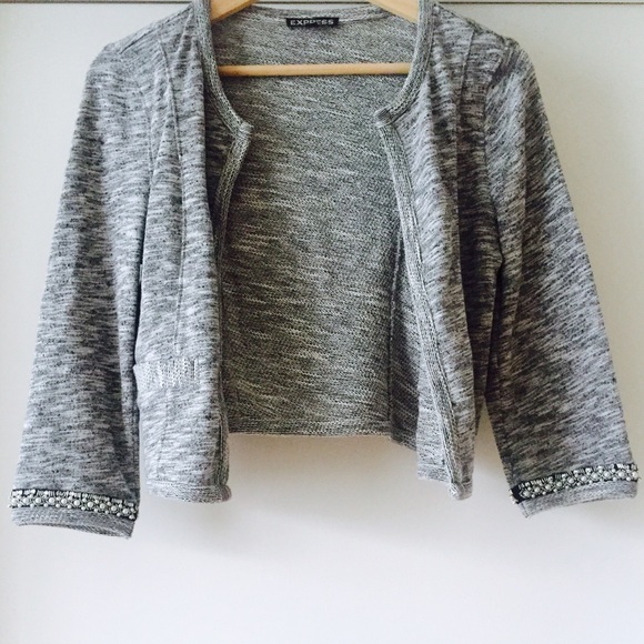 EXPRESS Beaded Cropped Jacket - Picture 2 of 7