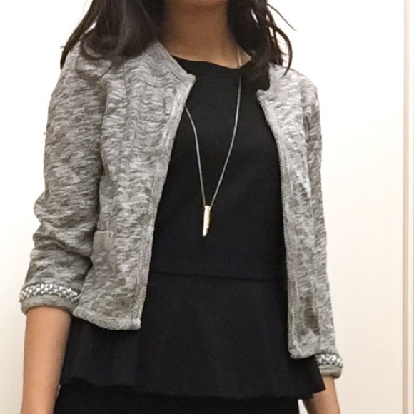 EXPRESS Beaded Cropped Jacket - Picture 4 of 7