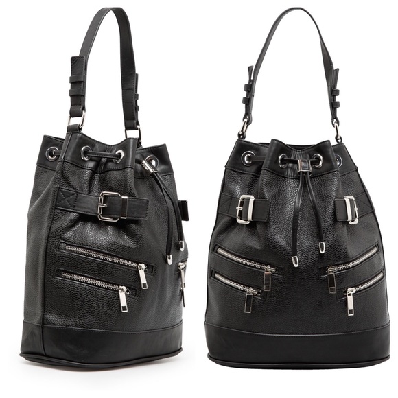 New Black Zipper Bucket Bag - Picture 2 of 4