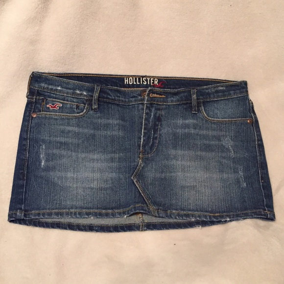 Hollister denim mini skirt