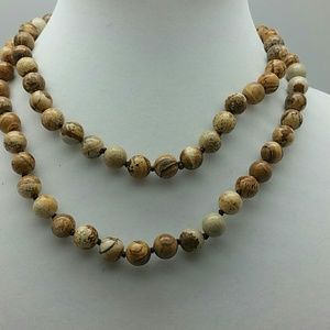 Polished Jasper Long Strand Necklace