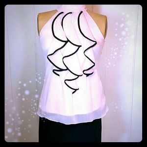 Pink Chiffon Ruffle Top