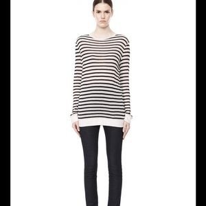 NWOT Alexander Wang Linen blend Stripe tee size S