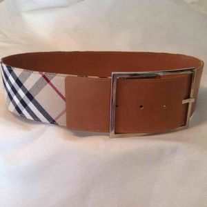 Authentic Burberry Check Wide Band Belt