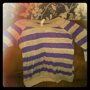 Purple and Gray Striped Shirt