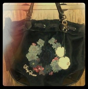Juicy Couture Beverly Black Velour Bag