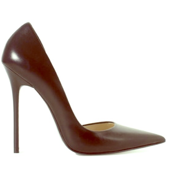 Zara Black Leather CourtRoom Heel