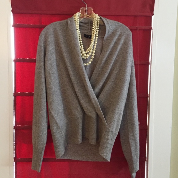 100% Cashmere Faux Wrap Sweater