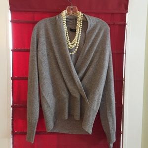100% Cashmere Faux Wrap Sweater
