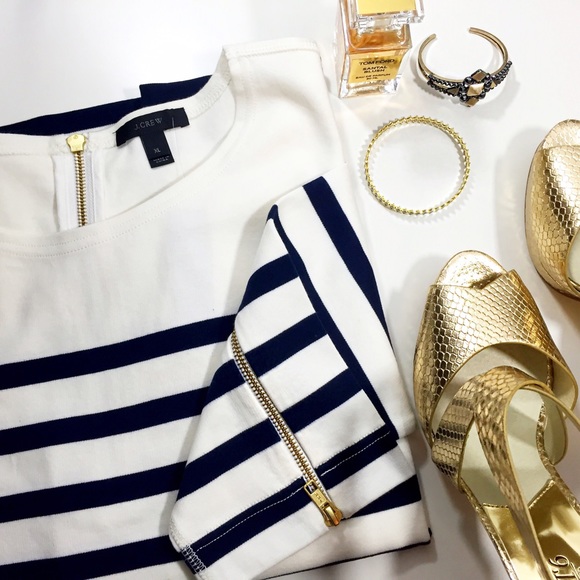 J. Crew Tops - J. Crew Striped Ponte Sweatshirt