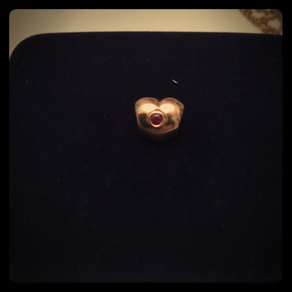 Pandora Gold Heart with Ruby RETIRED