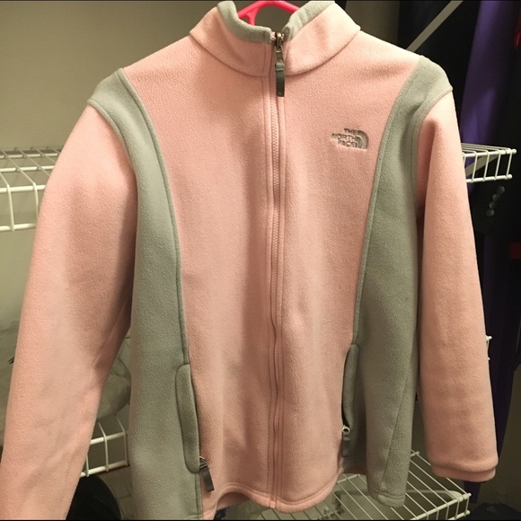 The North Face soft pink zip up fleece jacket