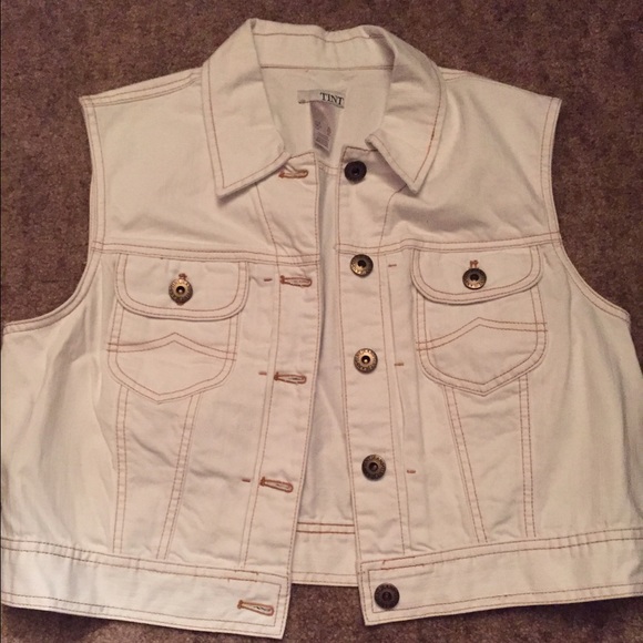 White jean vest