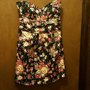 Strapless floral dress