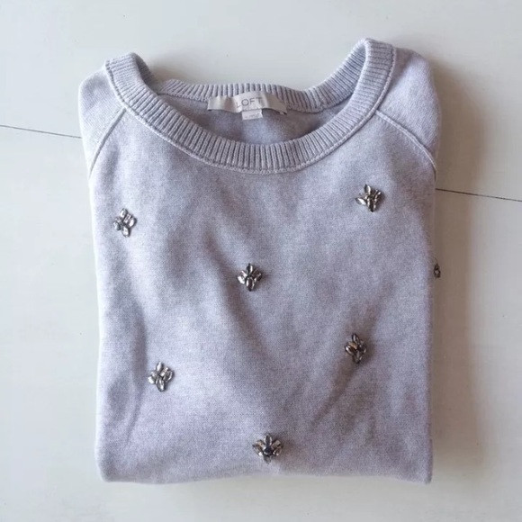 LOFT Tops - Ann Taylor loft sweatshirt sweater Crewneck beaded