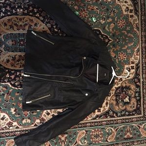 Asos black leather jacket size UK 10/ US 14