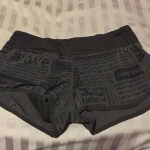 Black Lululemon speed shorts