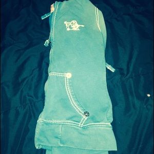 SOLD!!!! True religion zip up hoodie in teal
