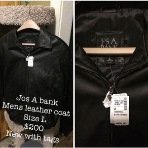 Never worn mens leather jacket Jos A. Bank