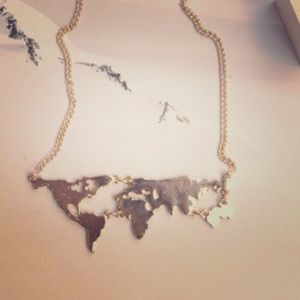Global map necklace unique and fab