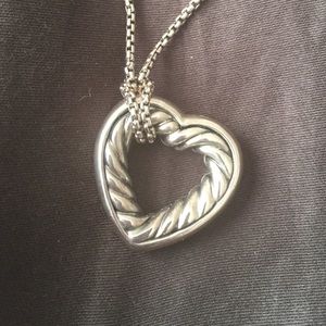 Authentic David Yurman cable heart necklace-Large