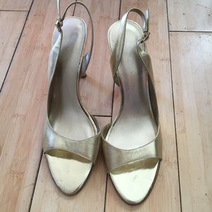 open toe sling backs