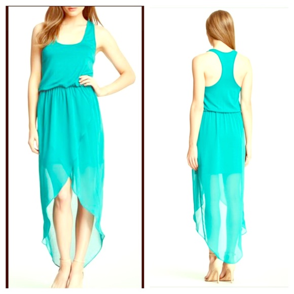 Teal Mini/Maxi dress with racer back - Picture 1 of 5