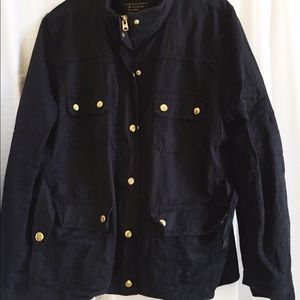 J crew military jacket navy blue utility