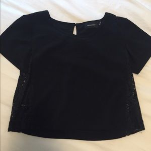 MINKPINK black crop top with lace sides/ size M