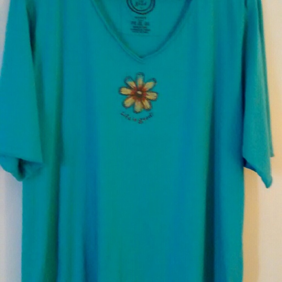 Women's Life is Good V Neck t shirt. XXL